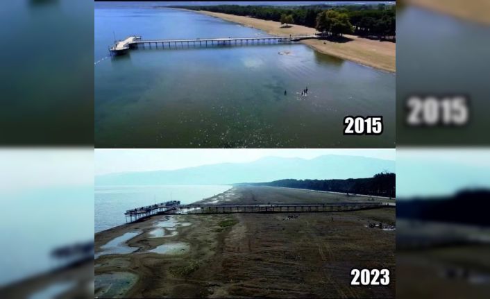 (Özel) Bursa İznik Gölü kuruyor: ’Göldeki çekilme korkutucu boyuta ulaştı’