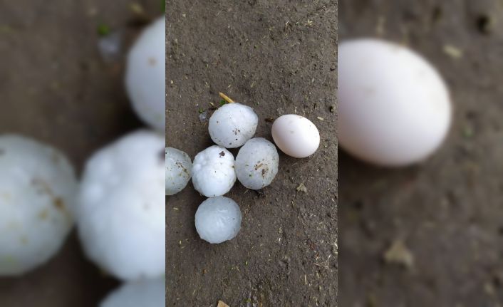 Adıyaman’da yumurta büyüklüğünde yağan dolu şaşkına çevirdi