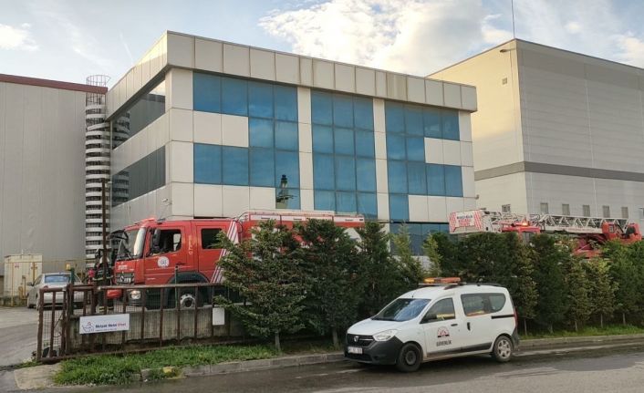 Ambalaj fabrikasının bacasından yükselen duman panik oluşturdu