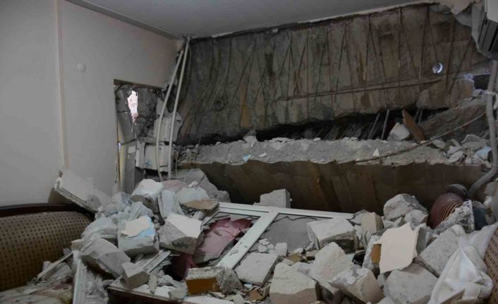 İstinat duvarı apartmanın içine çökmüştü, bu görüntüler hasarın boyutunu gözler önüne serdi