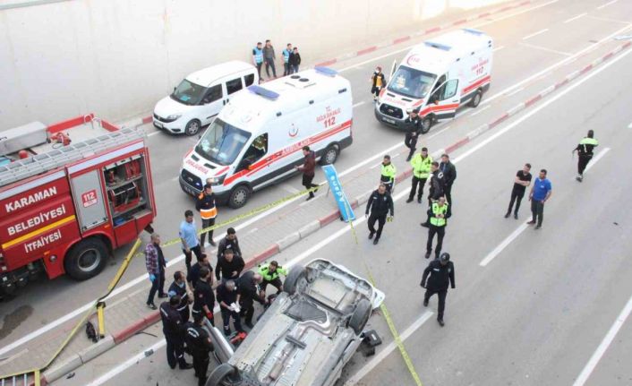 Karaman’da hafif ticari araç alt geçide düştü: 2 ölü, 1 yaralı