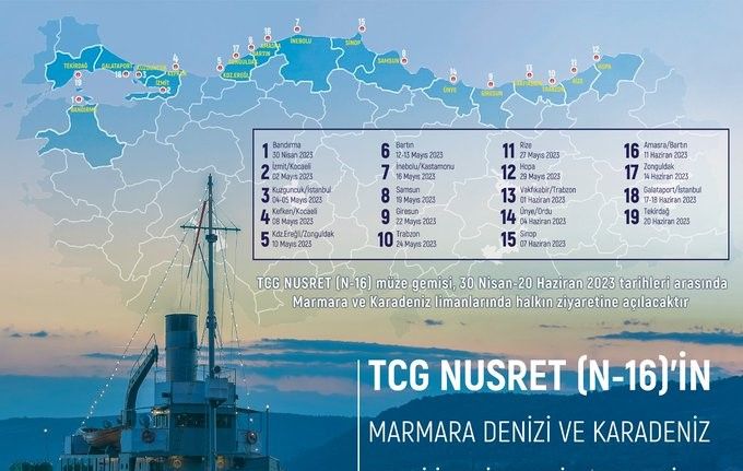 TCG Nusret müze gemisi 30 Nisan-20 Haziran arasında ziyarete açılacak