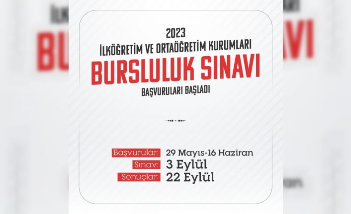 2023 İlköğretim ve Ortaöğretim Kurumları Bursluluk Sınavı başvuruları başladı