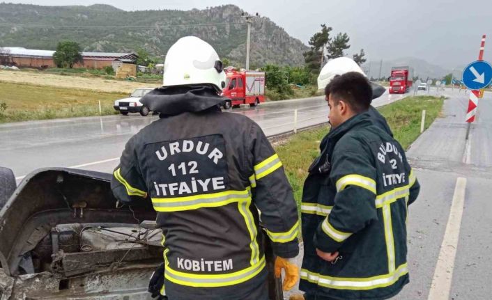 Burdur’da otomobil takla attı: 1 yaralı