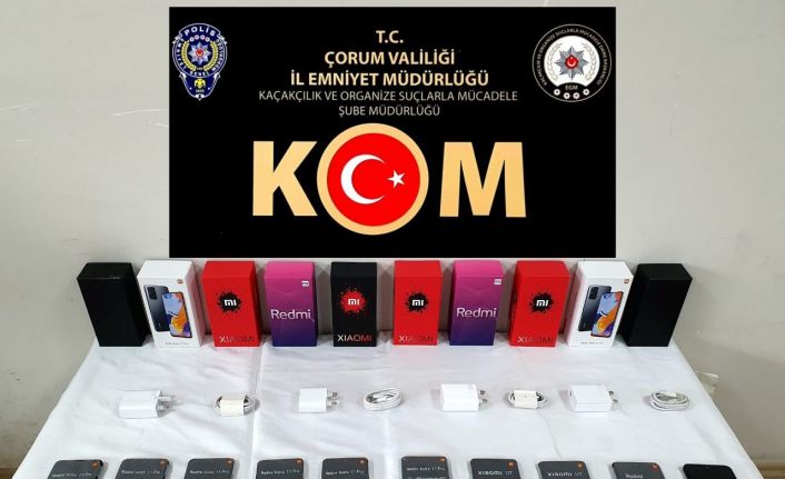 Çorum’da kaçak telefon operasyonu