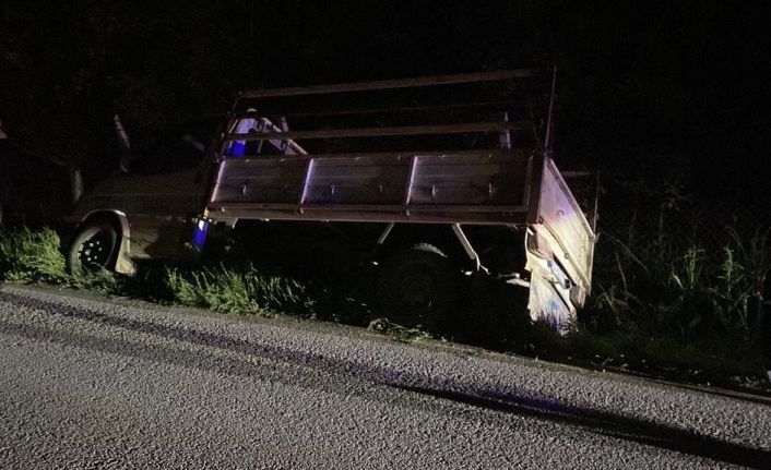 Kamyonet sulama kanalına düştü: 1 yaralı