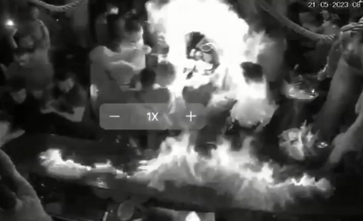 Taksim’de gece kulübünde dehşet anları: Alev alev yandılar