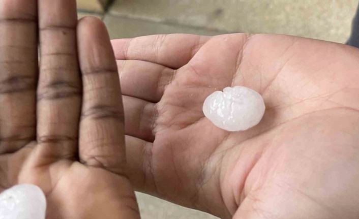 ABD’de dolu yağışı sokakları beyaza bürüdü