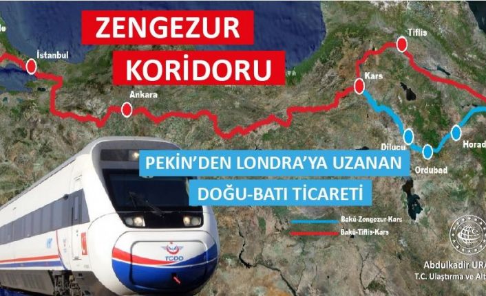 Bakan Uraloğlu: “Zengezur Koridoru’nun hayata geçmesi Pekin’den Londra’ya uzanan doğu-batı ticaretinin artışına olumlu katkı sağlayacak”