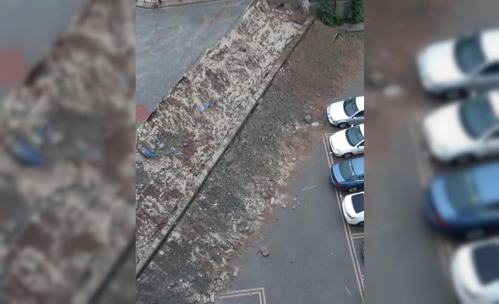 Başkentte şiddetli yağış sonrası istinat duvarı çöktü