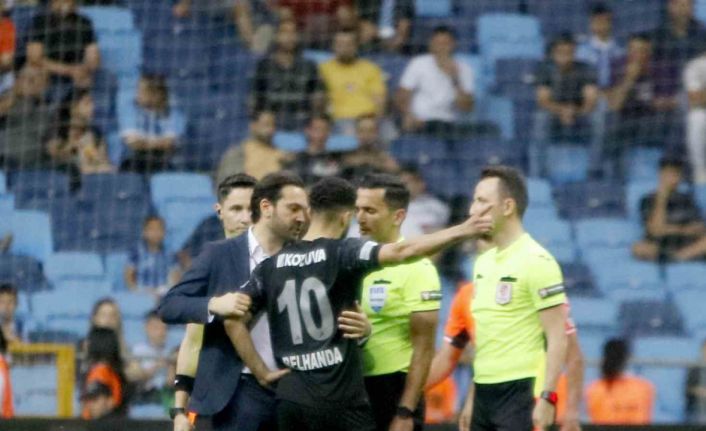 Belhanda ile hakem Erkan Özdamar arasında gerginlik yaşandı