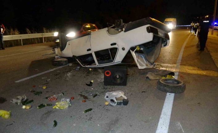 Burdur’da kontrolden çıkan araç takla atıp karşı şeride geçti: 1 ölü, 1 yaralı
