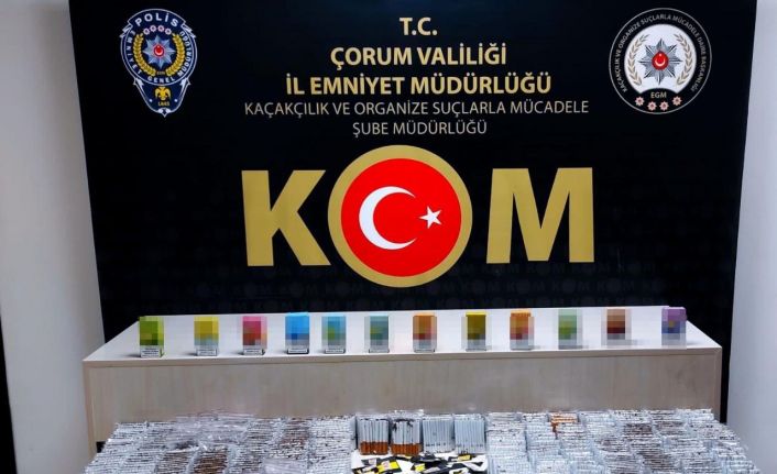 Çorum polisinden kaçak silah ve sigara operasyonu