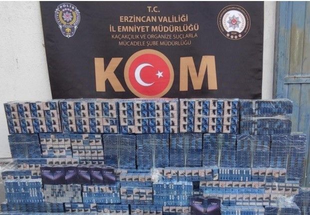Erzincan’da 7 bin 900 paket kaçak sigara ele geçirildi