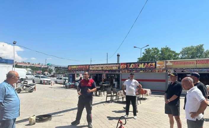 Kuşadası Nazilli Halk Pazarı’nda yangın tatbikatı