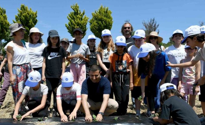 Minik eller yaz fidelerini Adabahçe’nin bereketli topraklarıyla buluşturdu