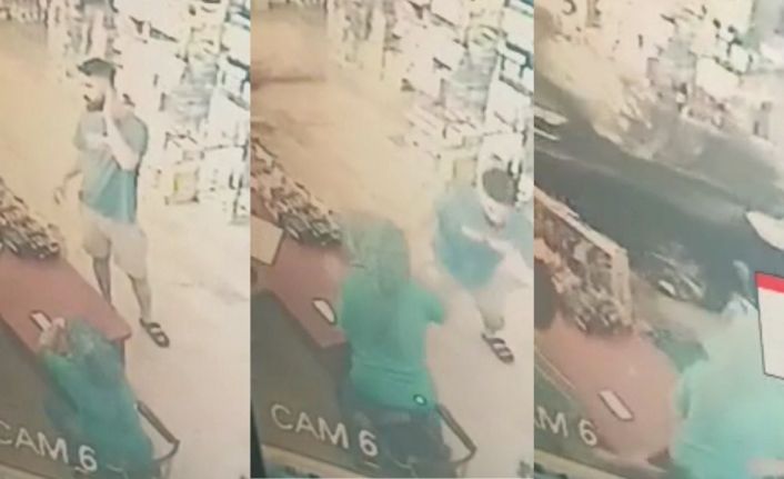 O anlar kamerada: Fren yerine gaza basınca markete daldı