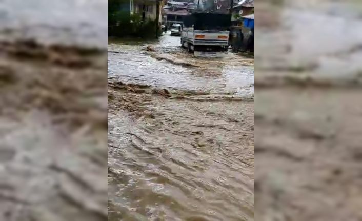 Sel sularının önüne ne geldiyse katıp sürüklediği anlar kamerada