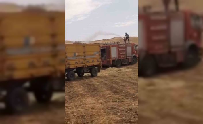 Siirtli çiftçinin bir yıllık emeği kül olmaktan kurtarıldı