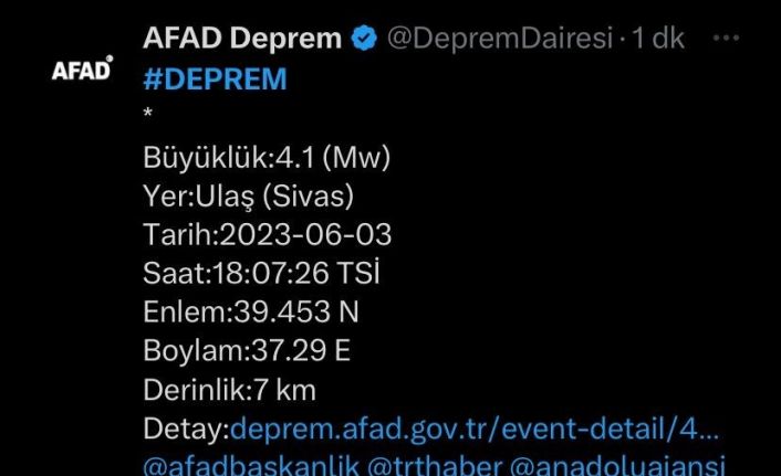 Sivas’ta korkutan deprem