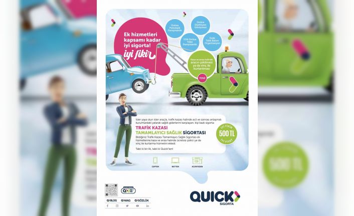 Trafik Kazası Tamamlayıcı Sağlık Sigortası çekici yardım hizmeti ile Quick Sigorta’da daha cazip