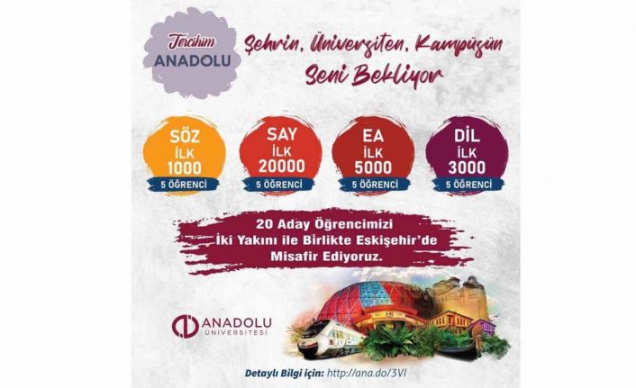 Anadolu Üniversitesi başarılı öğrencileri Eskişehir’de ağırlıyor