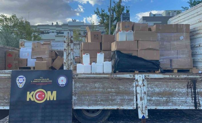 Başkentte sahte alkol operasyonu: 5 ton ham alkol ele geçirildi