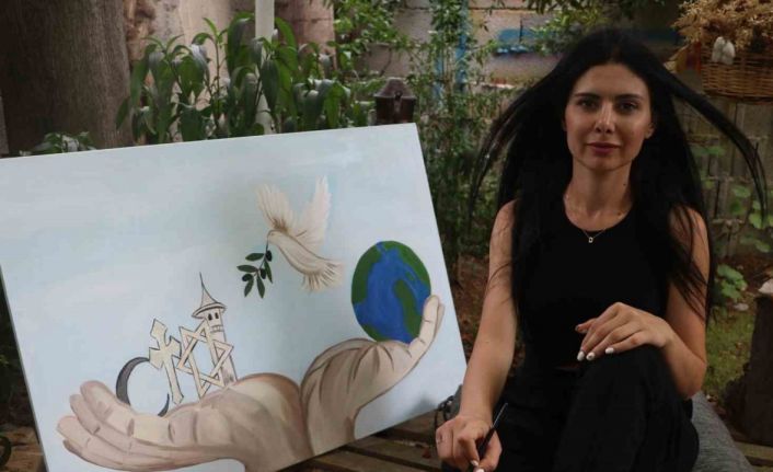 Depremzede ressamın tablosu, çocuklar için mutluluk oldu