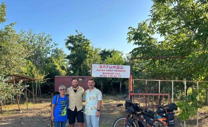 Dünyaca ünlü bisikletli gezgin Bafra’da