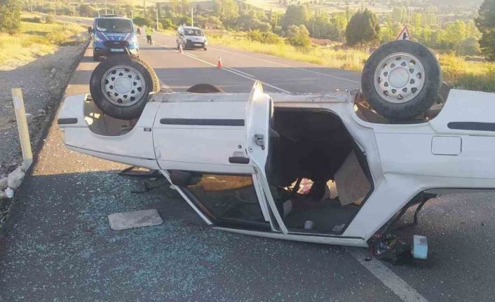 Emet’te takla atan araçta biri 17 günlük bebek 4 kişi yaralandı
