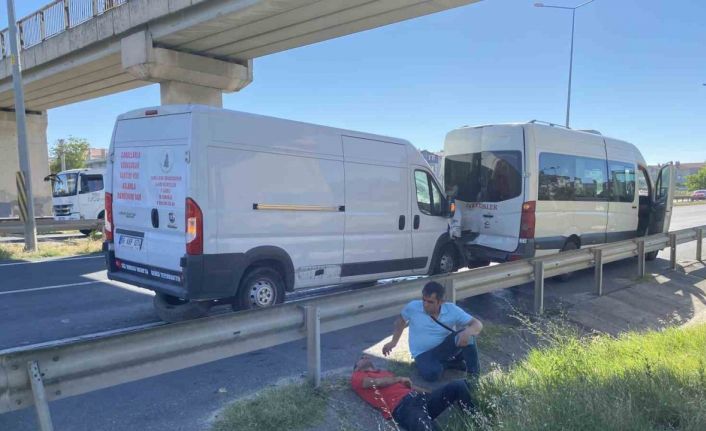 Ergene’de trafik kazası: İşçi servisi şoförü yaralandı