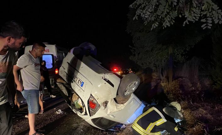 Kontrolden çıkan otomobil ters döndü: 1 yaralı