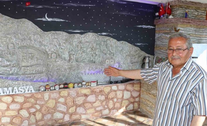Köy muhtarı, Amasya’nın siluetini evinin duvarına yaptırdı