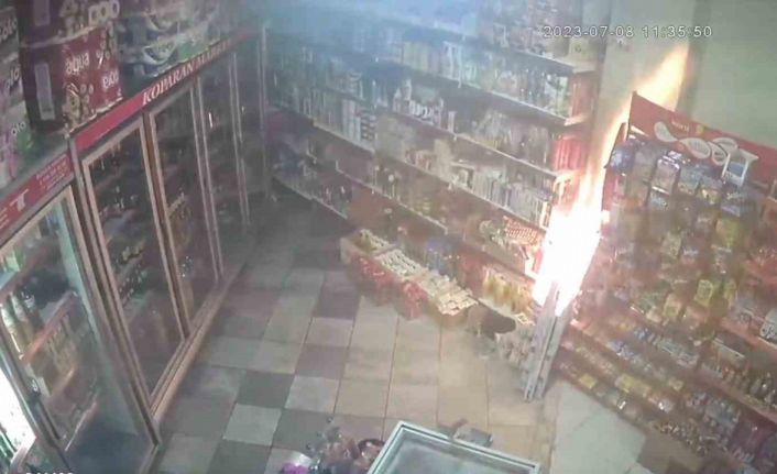 Kula’daki market yangınının kamera görüntüleri ortaya çıktı