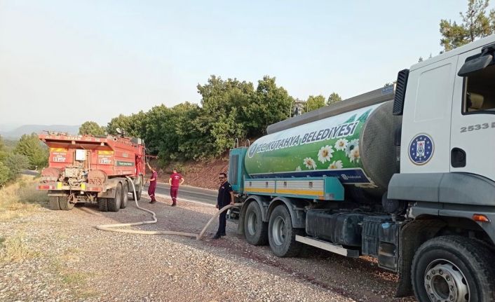 Kütahya Belediyesinden orman yangını söndürme çalışmalarına destek