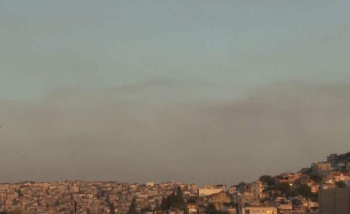 Manisa’da yanan ormandan yükselen dumanlar İzmir’den görülüyor