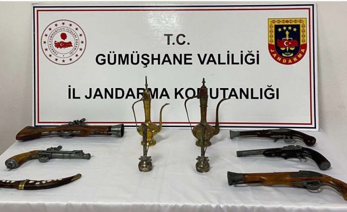 Şiran’da antika ve tarihi eserler ele geçirildi