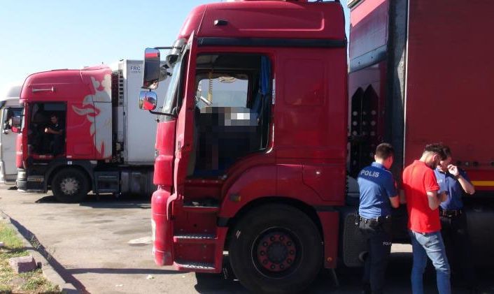 Tır sürücüsü direksiyon başında ölü bulundu