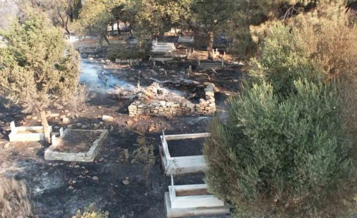 Çanakkale’deki yangın yürek sızlattı Mezarlar alev alev yandı