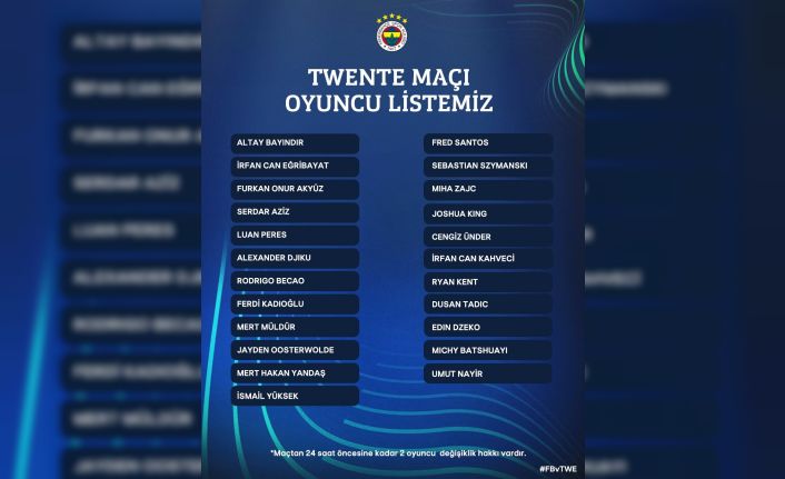 Fenerbahçe, yeni transferler Fred ve Cengiz Ünder’i UEFA listesine dahil etti