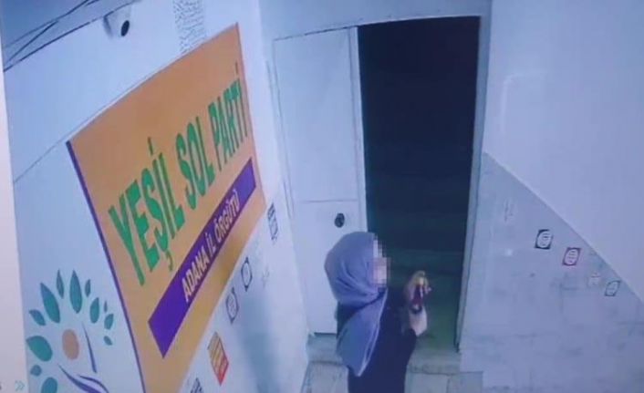 HDP binasına ispirto şişesi koyan kadının güvenlik kamera görüntüleri ortaya çıktı