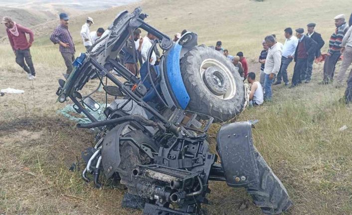 Traktör devrildi, yaralılar helikopterle hastaneye getirildi