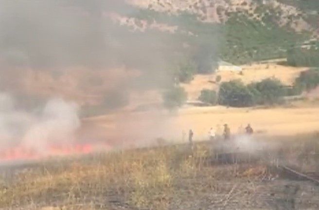 Tunceli’de otluk alanda çıkan yangın, ormanlık alana sıçramadan söndürüldü
