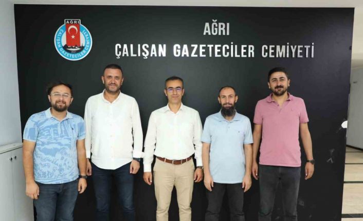 Ağrı Gençlik ve Spor İl Müdürü Din, Çalışan Gazeteciler Cemiyeti’ni ziyaret etti
