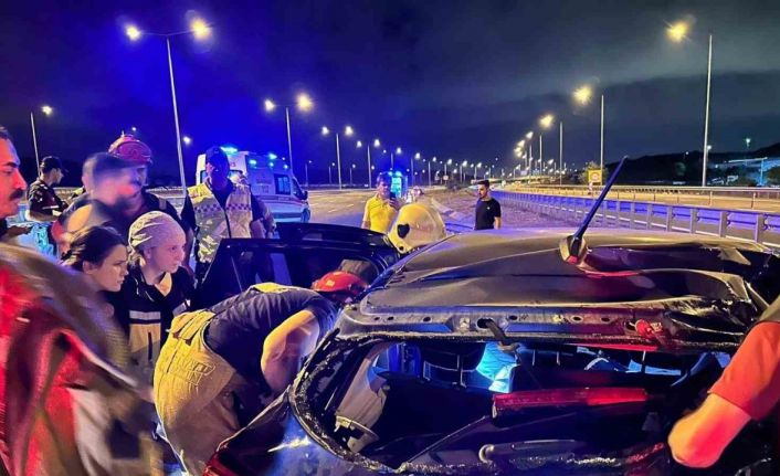 Arnavutköy’de TIR ile otomobilin karıştığı kazada biri bebek 4 kişi yaralandı