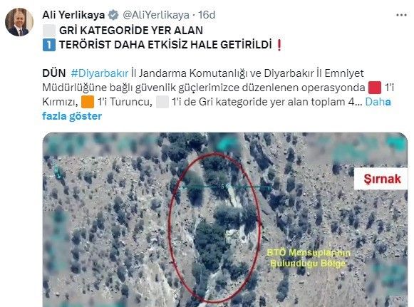 Gri kategorideki bir terörist etkisiz hale getirildi