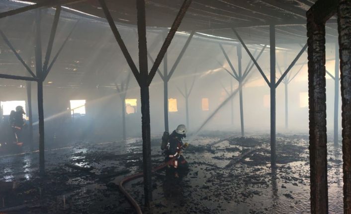 Şantiyede korkutan yangın