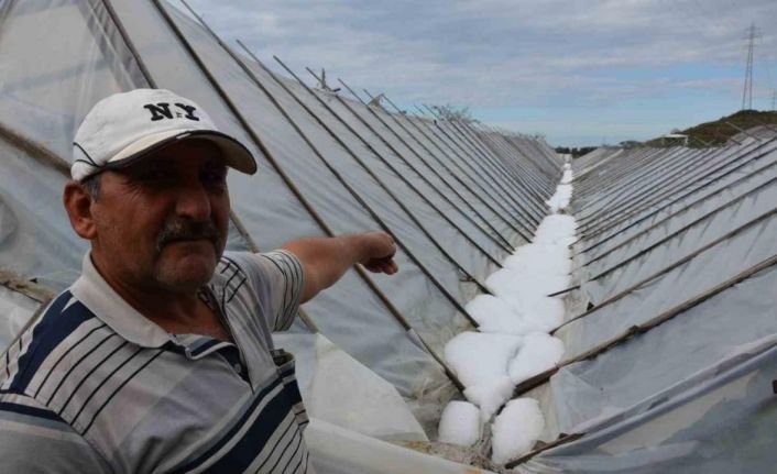 Alanya’da dolu yağışında seraları zarar gören üreticiye naylon desteği verilecek
