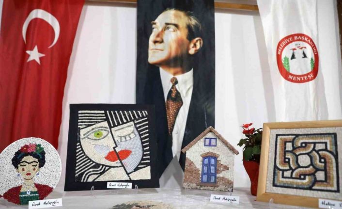 Kış kursları sergisinde el emeği göz nuru eserler görücüye çıktı