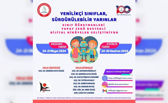 “Sınıf Öğretmenleri Yapay Zekâ Destekli Dijital Hikâyeler Geliştiriyor” projesine başvurular başlıyor